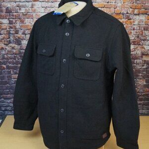 Jachs Shirt Jacket New York Wool Blend Sherpa Lined Flannel Black Mens L Large